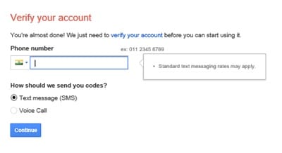 Verify your Gmail account